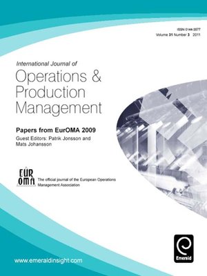 cover image of International Journal of Operations & Production Management, Volume 31, Issue 3